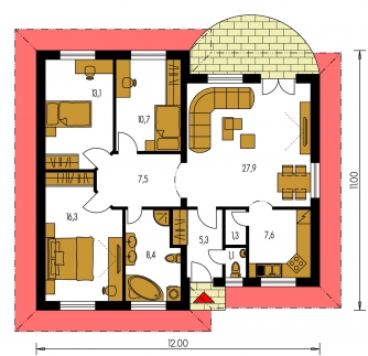 Floor plan of ground floor - BUNGALOW 94